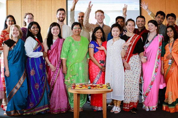Photo of HSBC staff celebrating cultural lunch