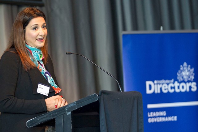 Photo of Chief Executive Officer of Diversity Council Australia Lisa Annese speaking