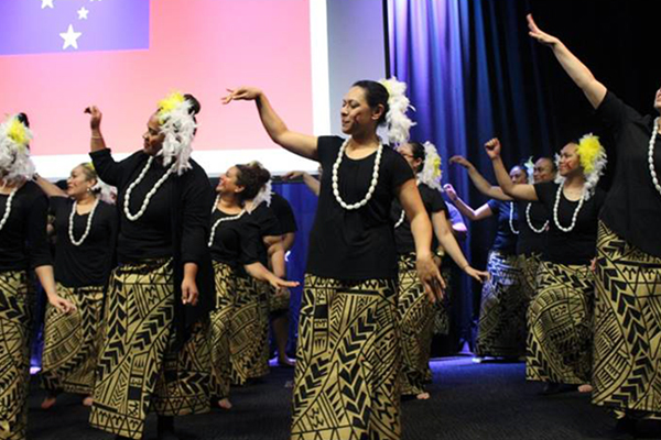 Photo of Pacific staff dancing