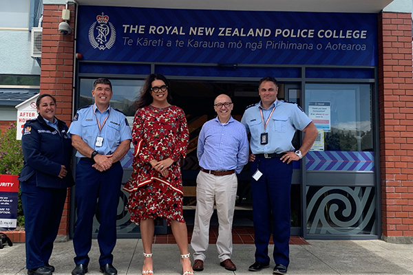 Tracey Wharehoka, Superintendent Scott Fraser, Mary Haddock-Staniland, Guillermo Merelo and Inspector Chris Kerekere