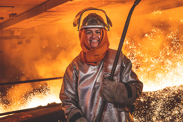 Women working in furnace