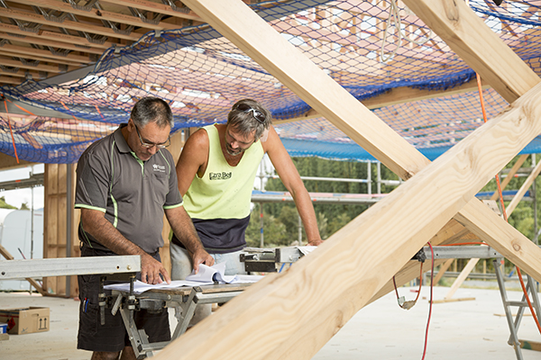 Workers on construction site