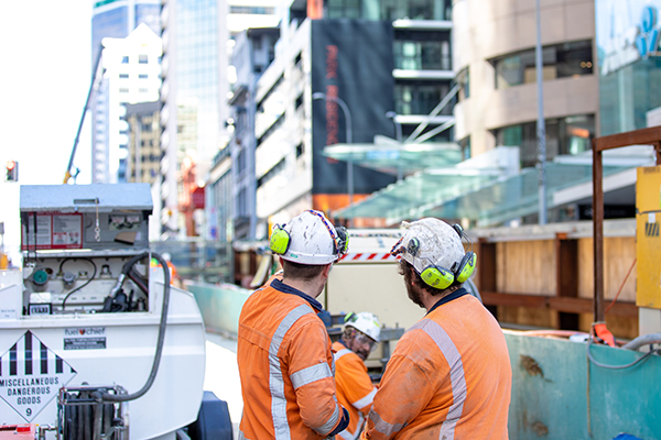 Construction workers on site