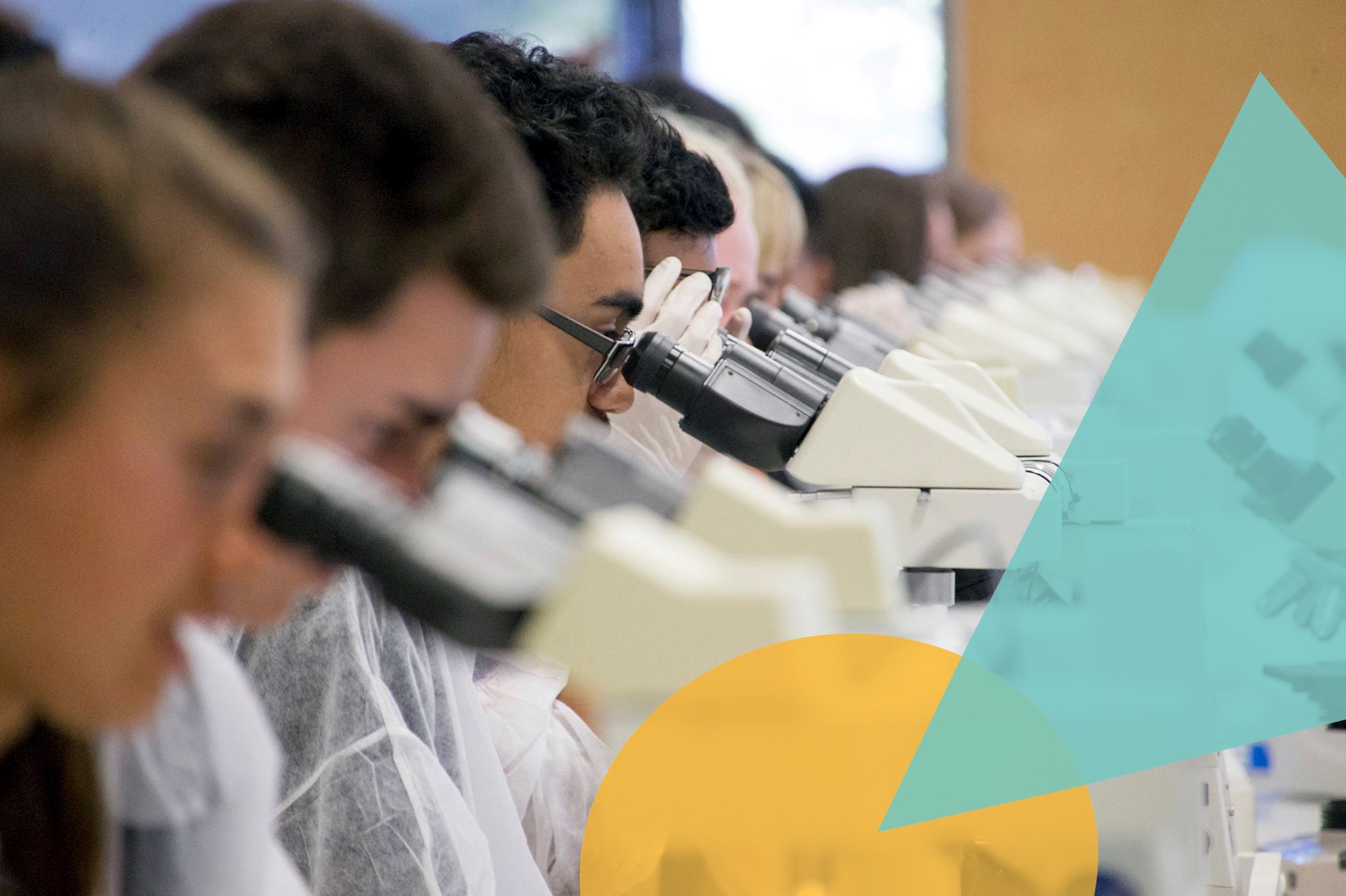 Maori students working with microscopes 