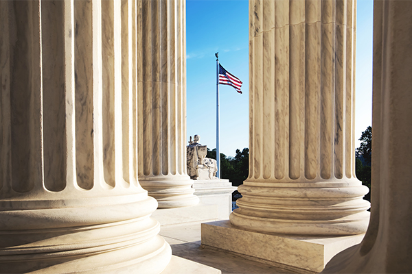 US flag flies outside the Supreme Court