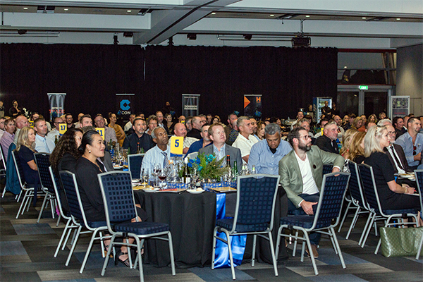 Room full of  people at tables at Site Safe Awards