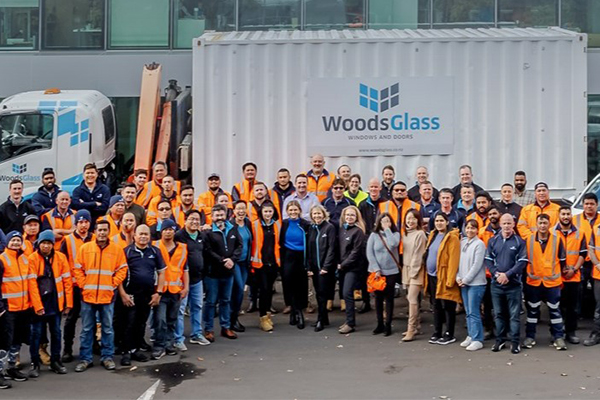 Woods Glass team in safety gear