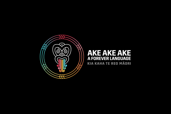 Ake Ake Ake a forever language. Kia kaha te reo māori logo